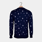 Reindeers, Christmas Tree and Star Blue Men's Christmas Jumper