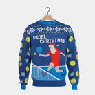 Blue Couple's Christmas Jumper Santa playing Padel