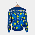 Santa playing Padel Blue Men's Christmas Jumper