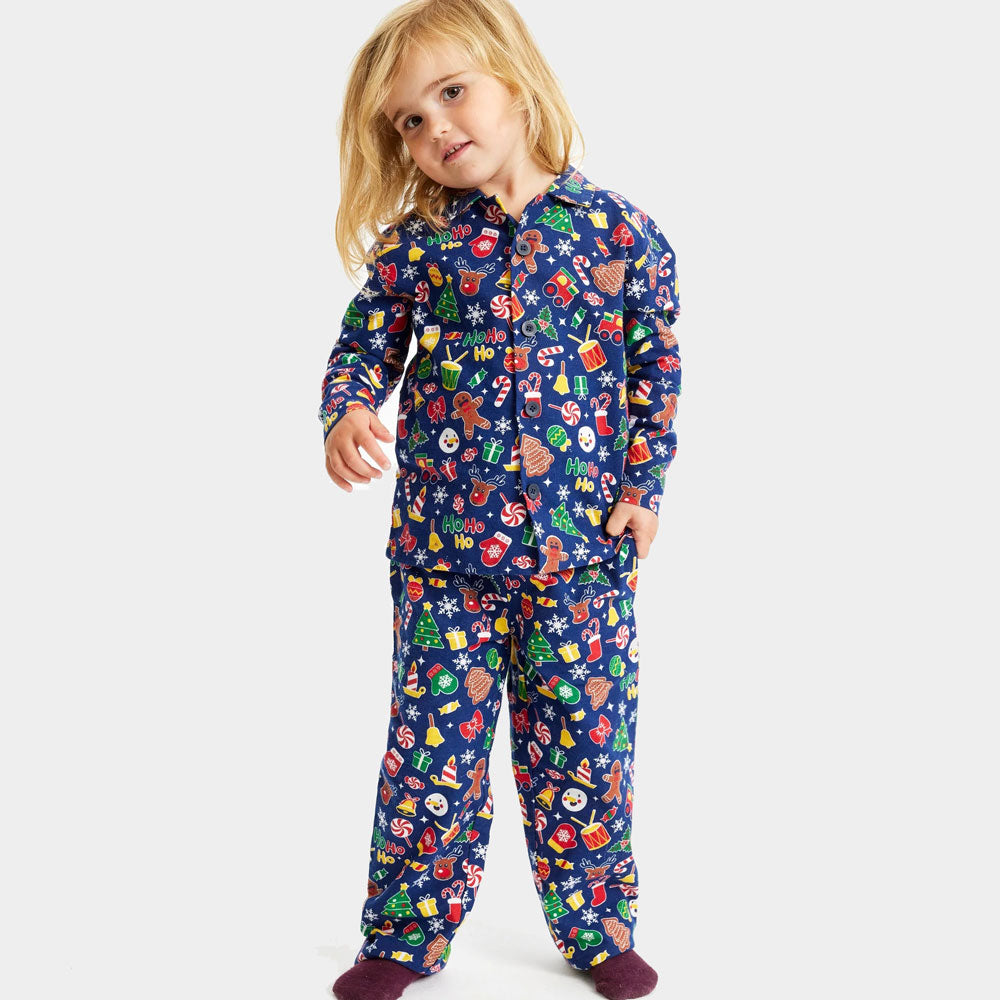 Christmas Dream Blue Christmas Pyjama for Family Children