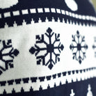 Blue Couple's Christmas Jumper with Reindeers and Snow detail