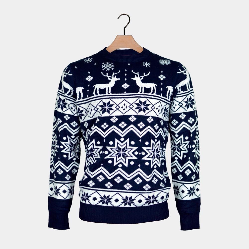 Family Christmas Jumper with Reindeers and Nordic Stars
