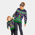 Blue LED light-up Boys Womens Girls Christmas Jumper Christmas Tree
