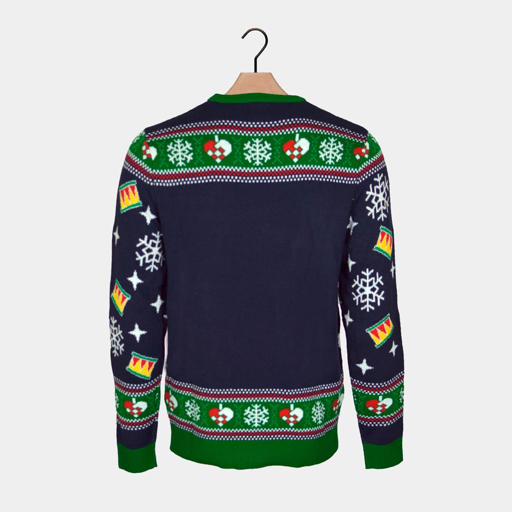 Christmas Tree Blue LED light-up Men's Christmas Jumper