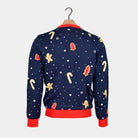 Blue LED light-up Couple's Christmas Jumper Ginger Cookie