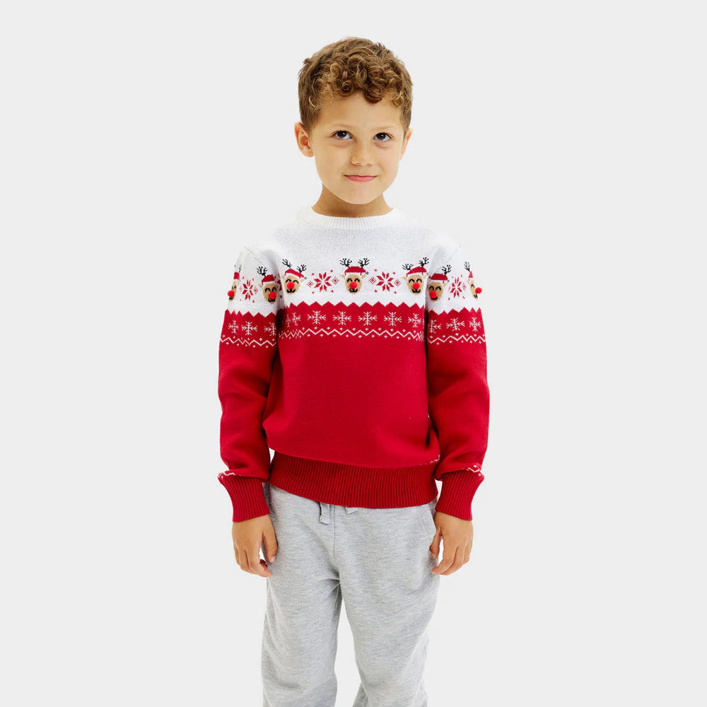 Boys Christmas Jumper Adorable Reindeer
