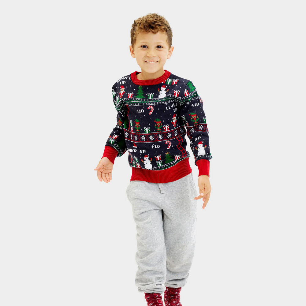 Boys Christmas Jumper Vintage Gaming
