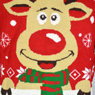 Detail Boys and Girls Christmas Jumper with Reindeer with Scarf