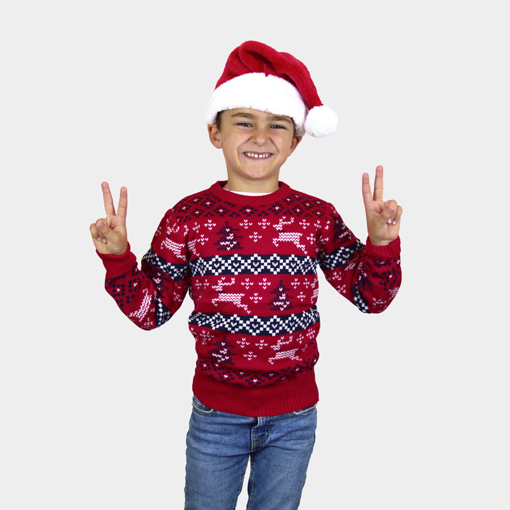 Canada Red Boys Christmas Jumper