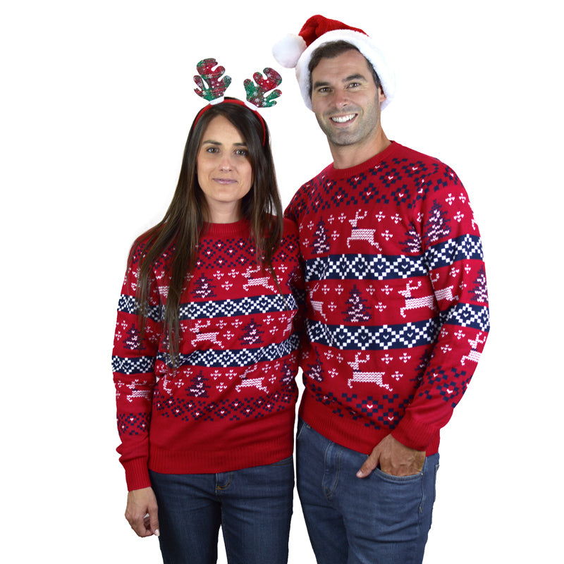Canada Red Christmas Jumper couple