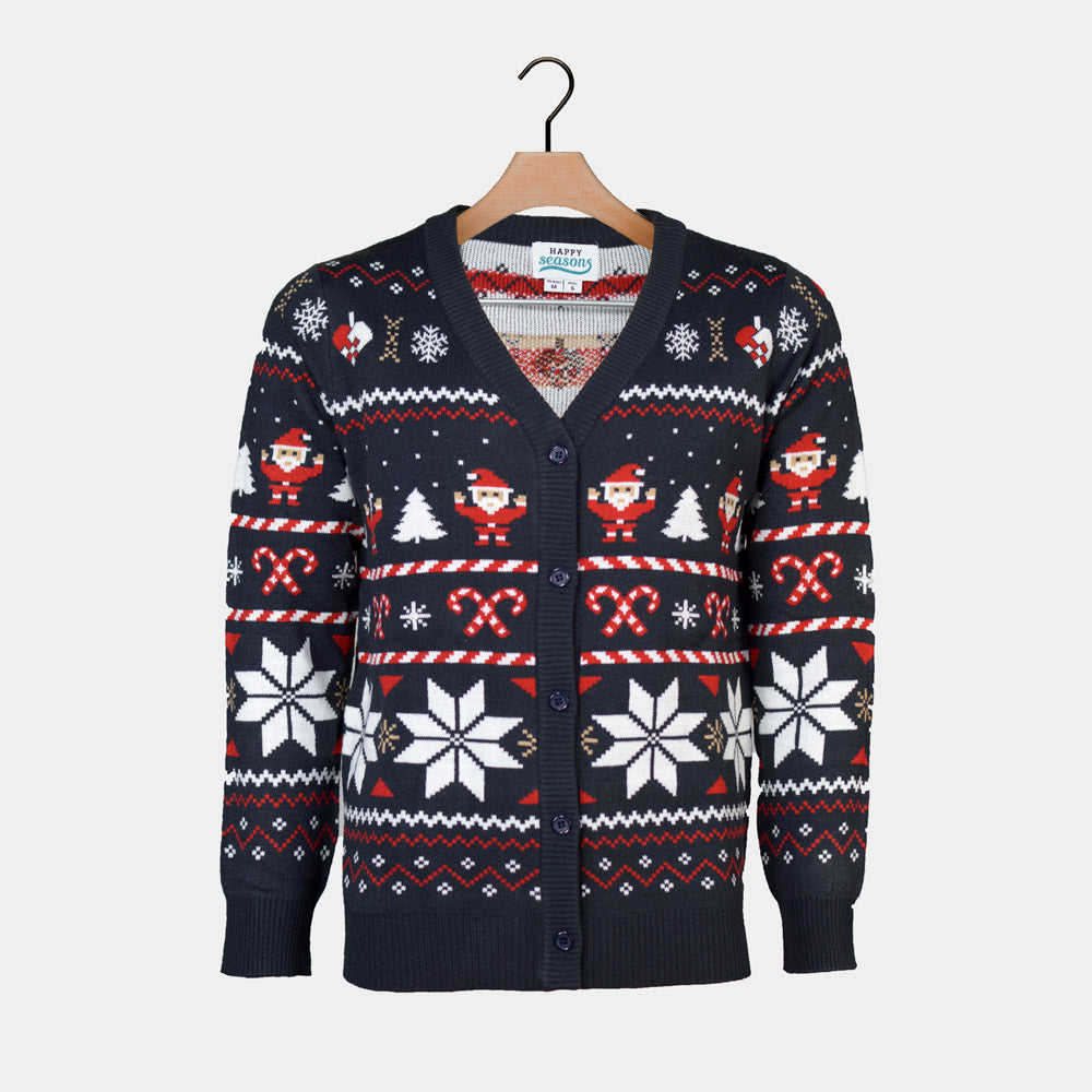 Cardigan Blue Couples Christmas Jumper with Polar Stars
