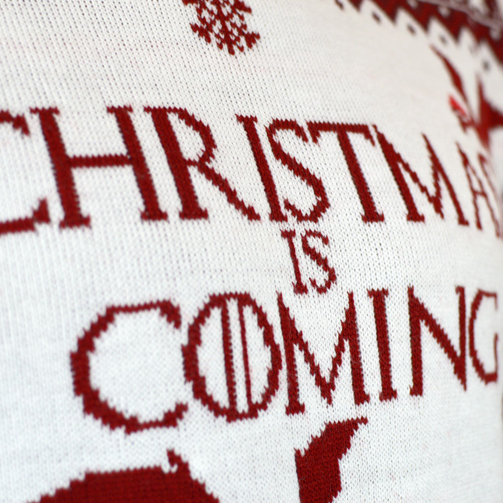 Christmas is Coming Womens Christmas Jumper White
