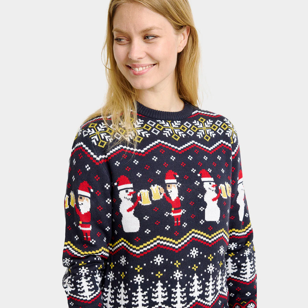 Christmas Jumper Cheers Santa Womens 
