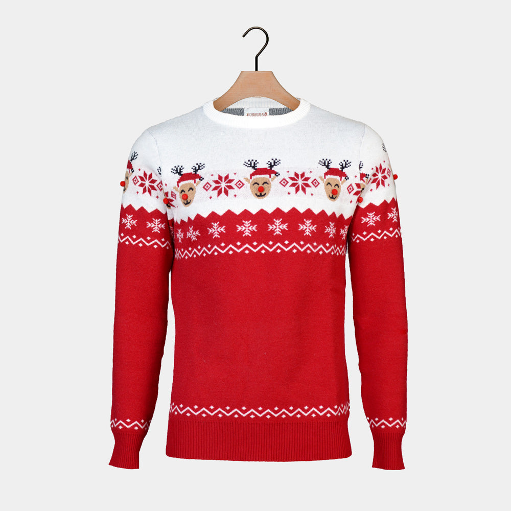 Christmas Jumper Mens Adorable Reindeer
