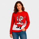 Christmas Jumper with Santa drinking a Martini Women
