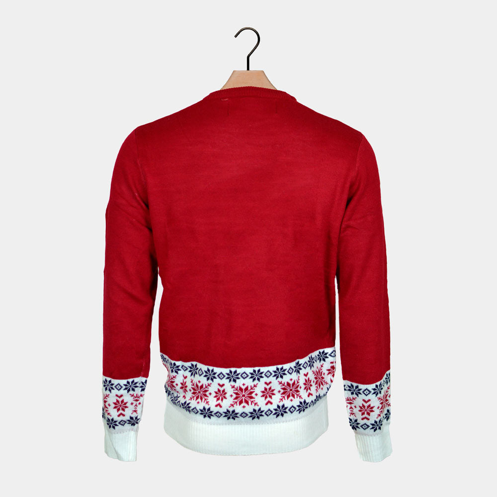 Santa and Rudolph Smiling Men's Christmas Jumper 