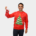 Christmas Tree Family Mens Red Christmas Jumper