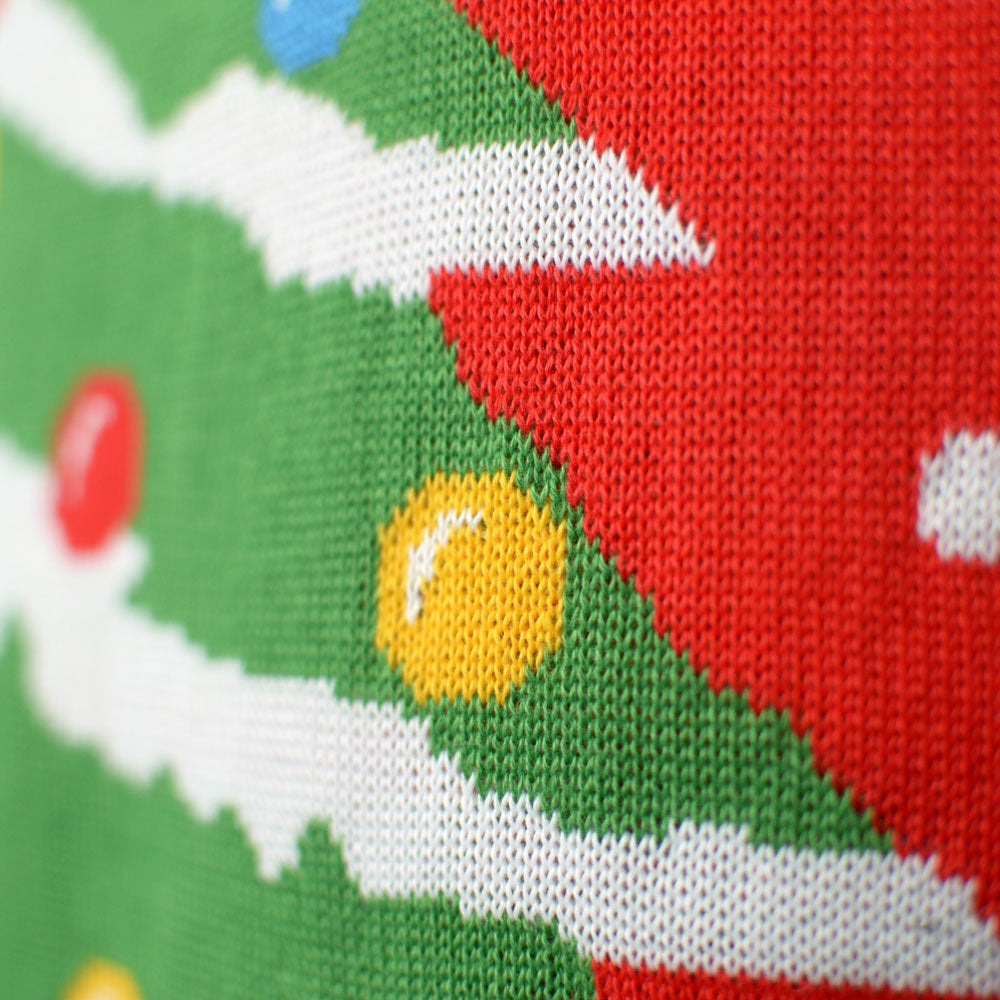 Christmas Tree Red Boys and Girls Christmas Jumper detail