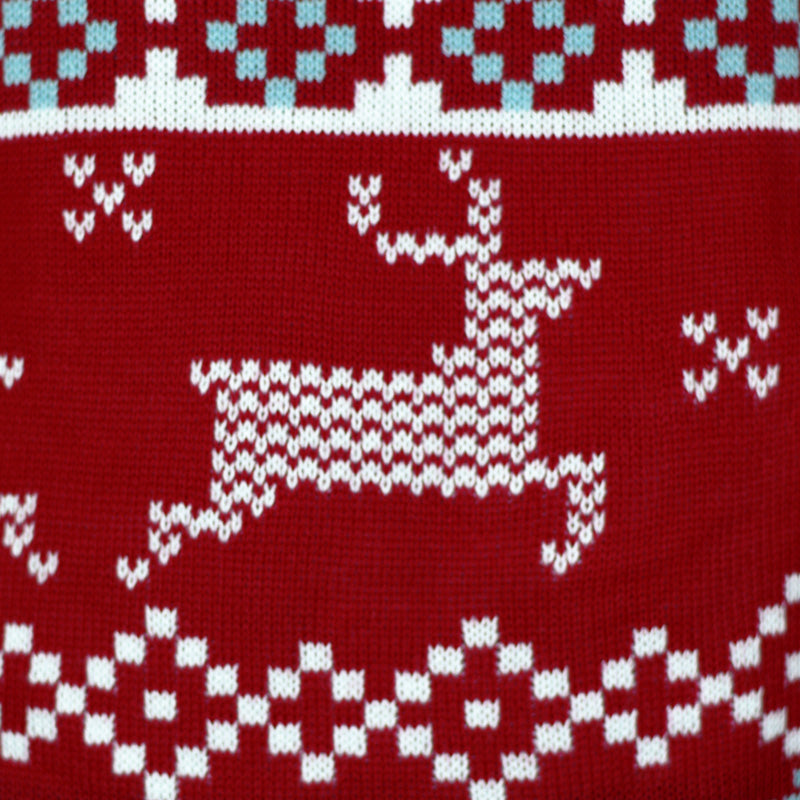 Classic Red Couple's Christmas Jumper with Polar Stars detail