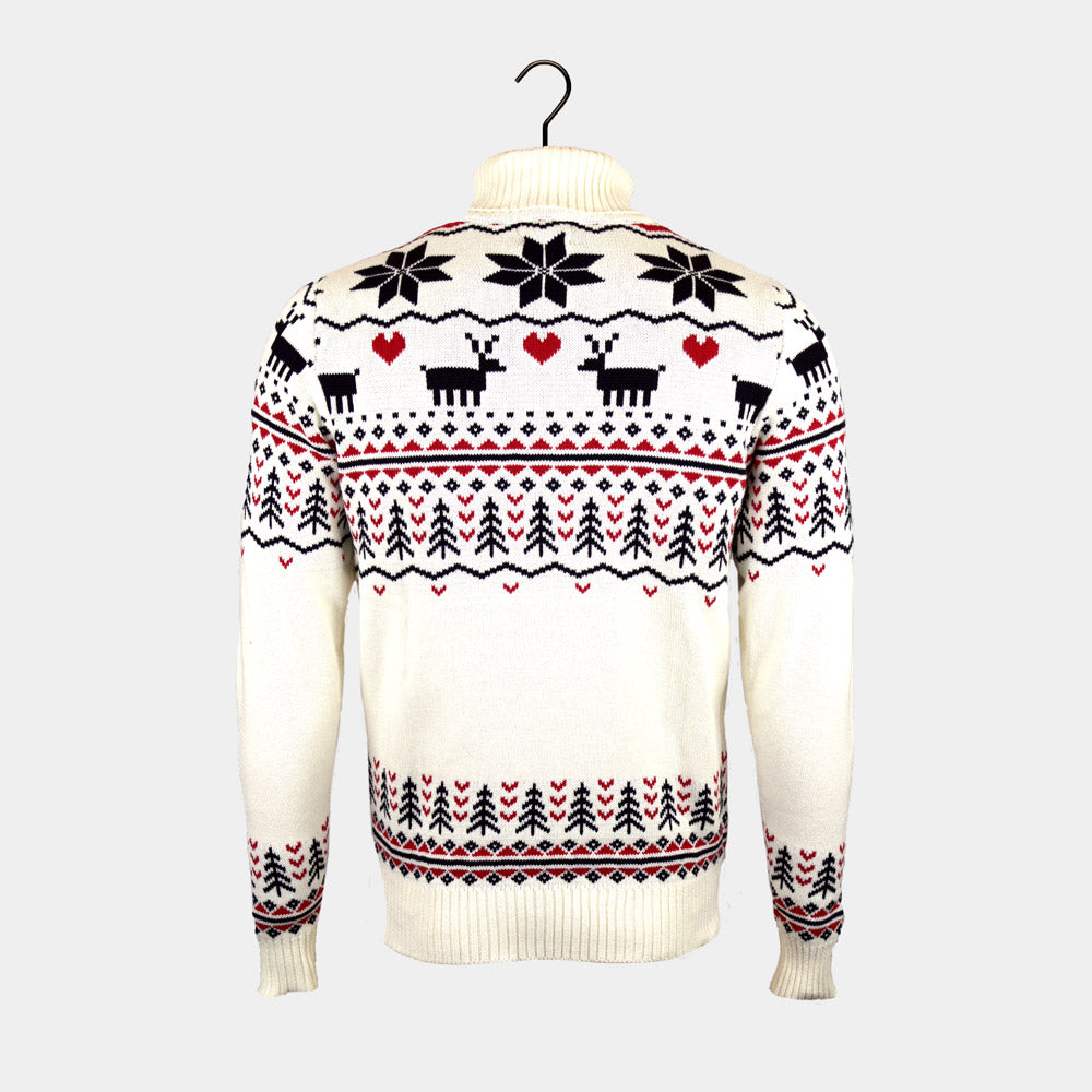 Classy Turtleneck Beige Couples Christmas Jumper Organic Cotton 
