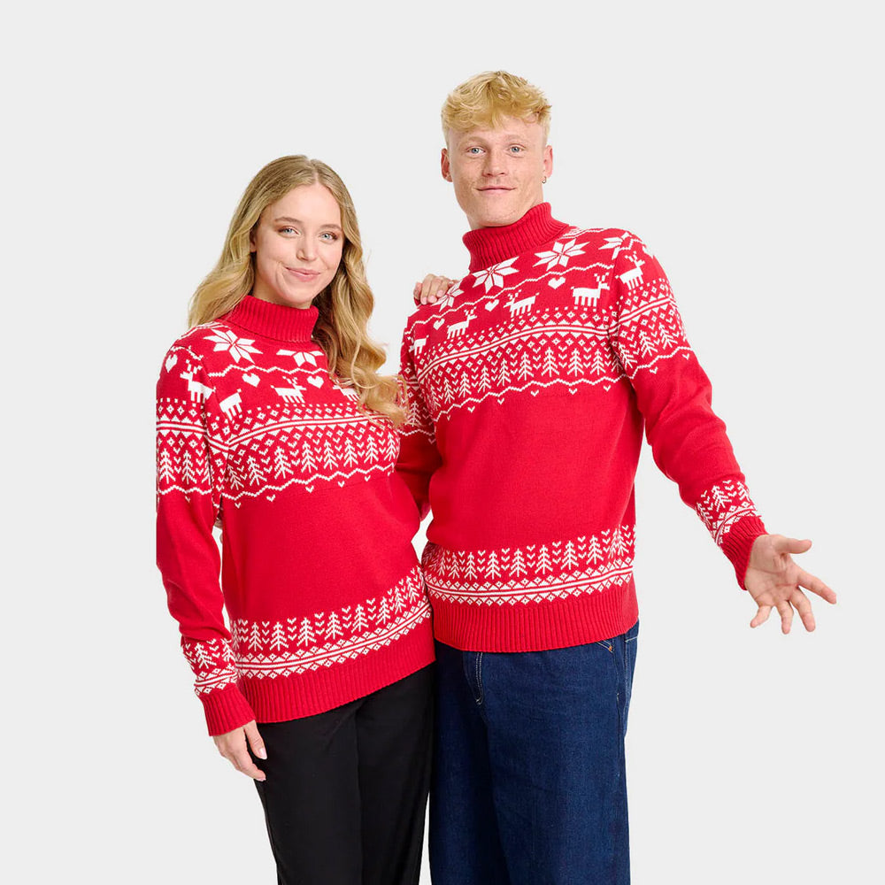 Classy Turtleneck Organic Cotton Mens Christmas Jumper Greenlandish Women
