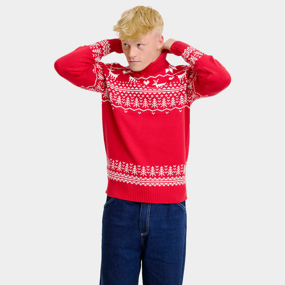 Classy Turtleneck Organic Cotton Mens Greenlandish Christmas Jumper 
