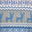 detail Classy White, Grey and Blue Couple's Christmas Jumper with Reindeers