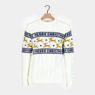 Classy White Organic Cotton Men's Christmas Jumper Reindeers