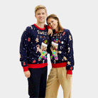 Blue LED light-up Couples Christmas Jumper Ginger Cookie
