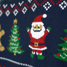 Couples Blue and Red Cardigan Christmas Jumper Santa