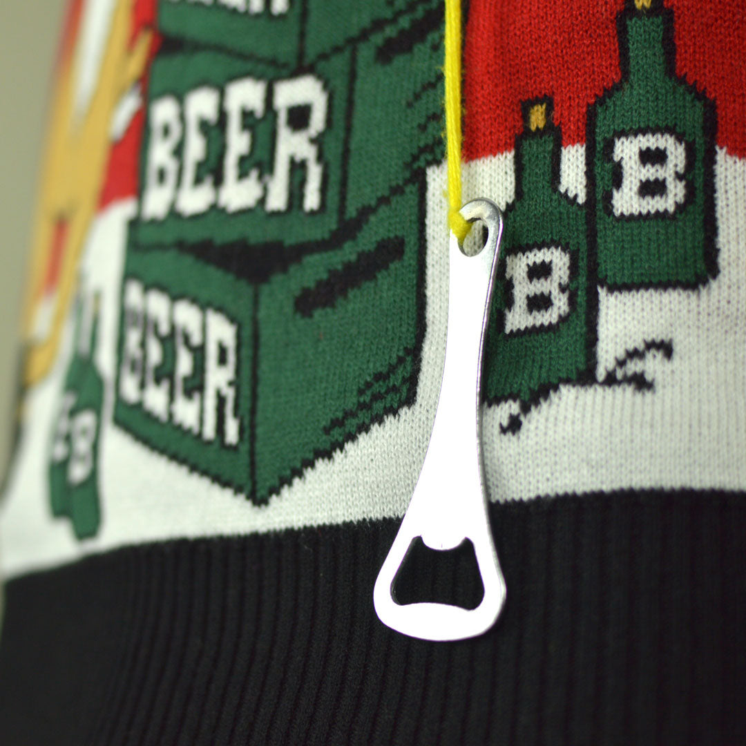 Couple's Christmas Jumper with Reindeer detail Beer Opener