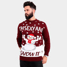 mens Couple's Christmas Jumper with Sexy Snowman