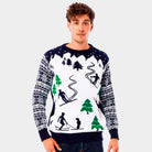 Couple's Christmas Jumper with Skiers mens