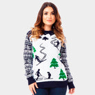 Couple's Christmas Jumper with Skiers Womens