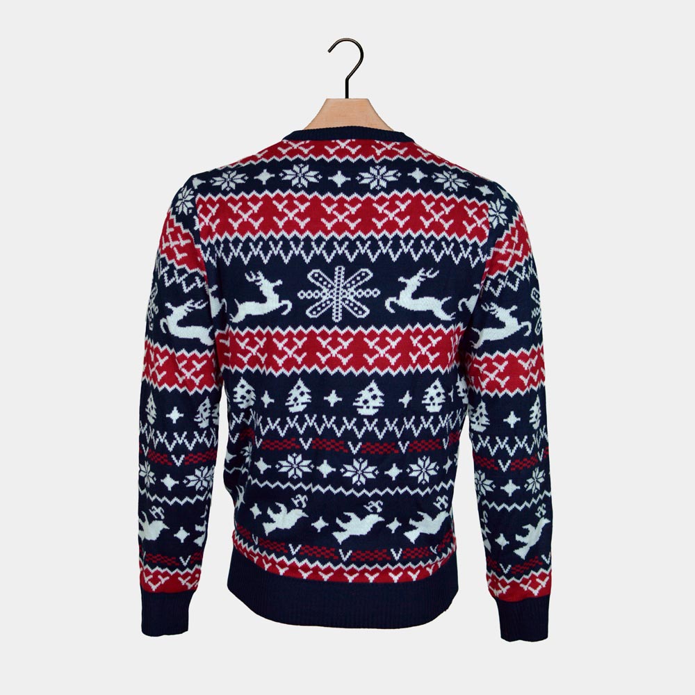 Christmas Jumper Red and Blue Strips Couple's 