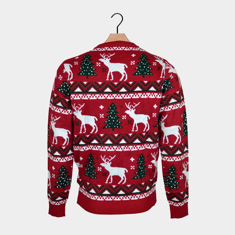 Reindeers and Christmas Trees Red Couple's Christmas Jumper 