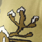 detail Beige Couple's Christmas Jumper with Smiling Reindeer