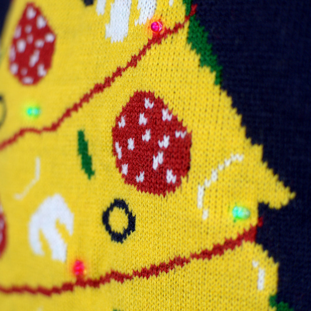 detail Christmas Food LED light-up Men's Christmas Jumper
