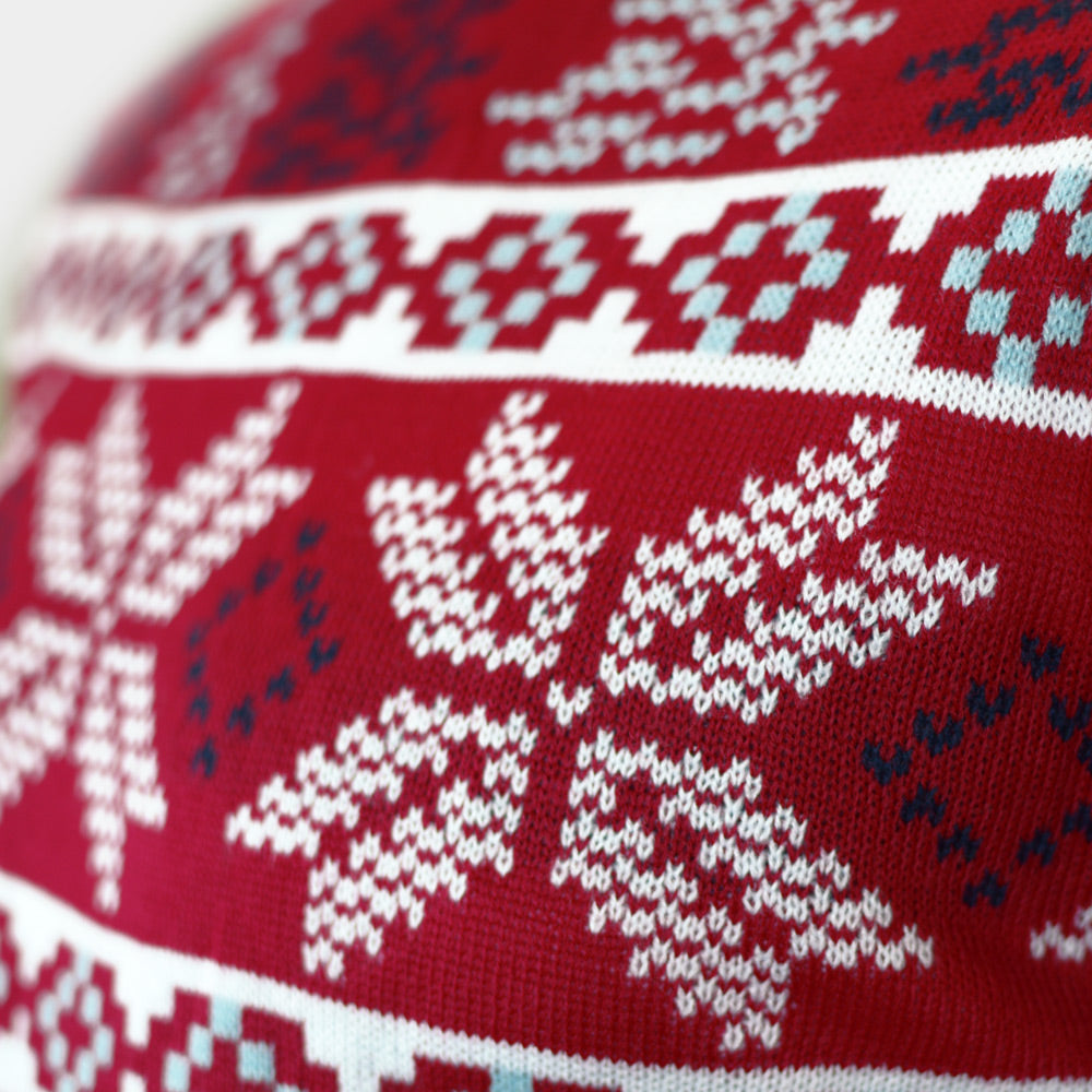 detail Classic Red Couple's Christmas Jumper with Polar Stars