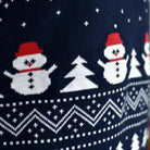 detail Couple's Christmas Jumper with Trees, Snowmen and Santa