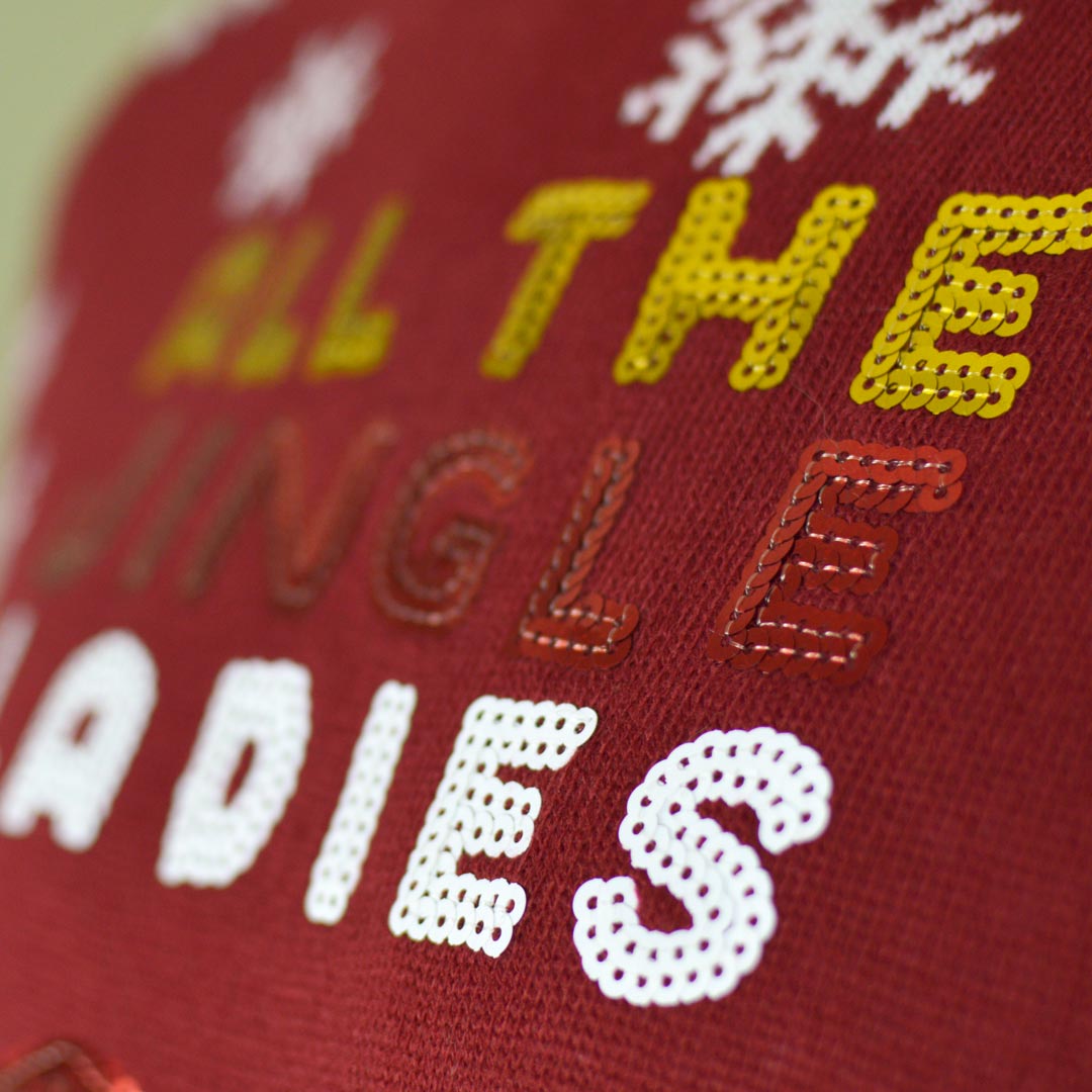 detail Jingle Ladies Men's Christmas Jumper with Sequins