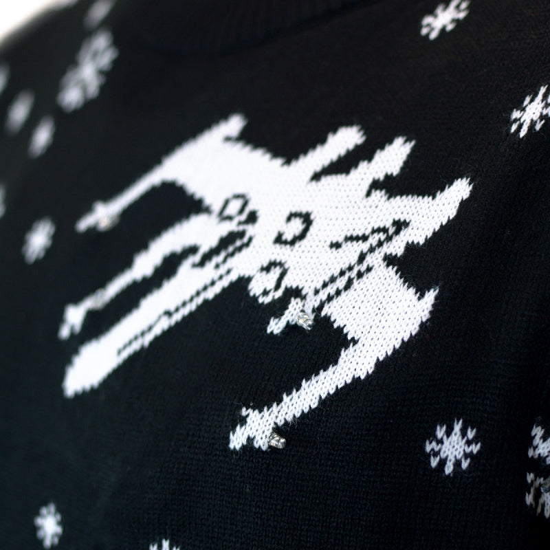 Join the Christmas Side LED light-up Couple's Christmas Jumper detail