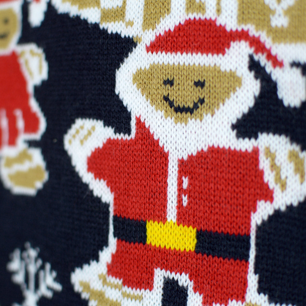 LED light-up Men's Christmas Jumper with Gingerbread House detail