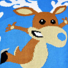 detail Light Blue Couple's Christmas Jumper with skating Reindeer