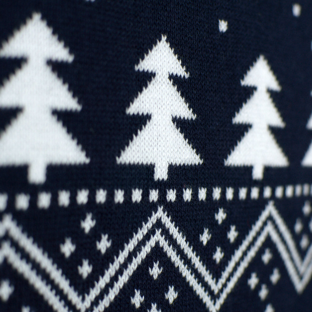 detail Men's Christmas Jumper with Trees, Snowmen and Santa