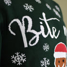 detail Organic Cotton Men's Christmas Jumper Bite Me