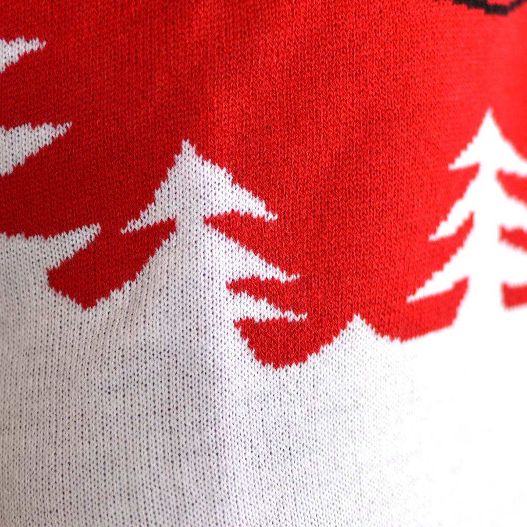 detail Red Men's Christmas Jumper Reindeer with a Beer