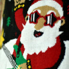 Santa Rocker LED light-up Couple's Christmas Jumper detail