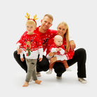 Family Christmas Jumper with Reindeer with Scarf