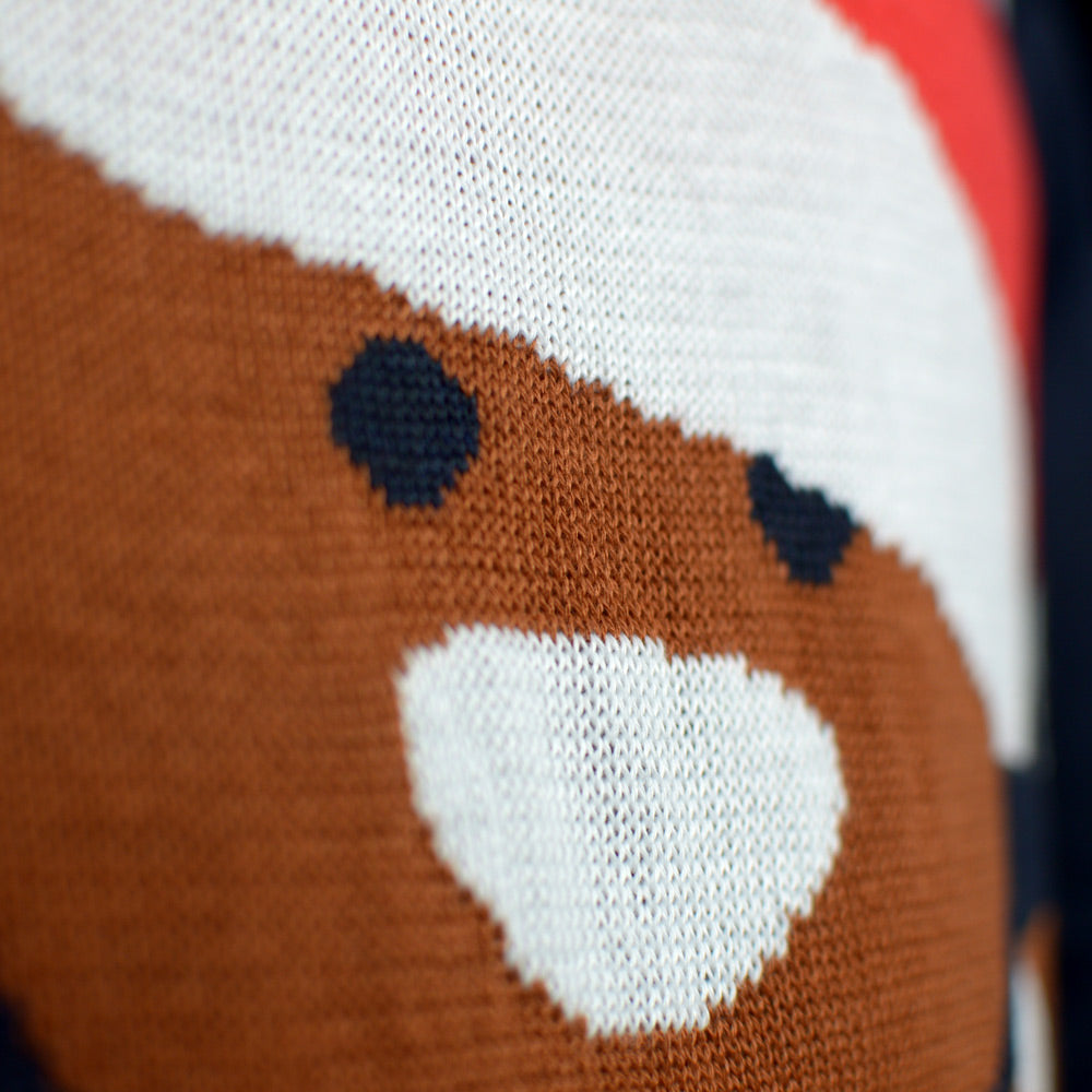 Gingerbread Men's Blue Christmas Jumper Detail